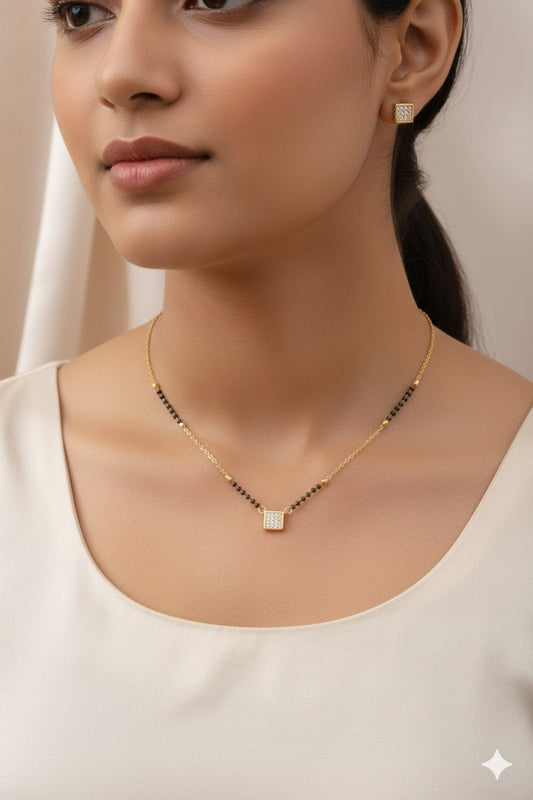 Minimal Square Sparkle Mangalsutra