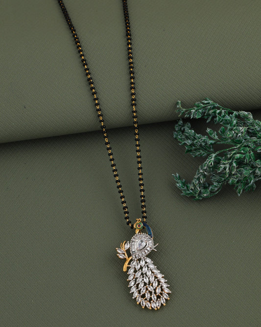 Premium Peacock Design Diamond Mangalsutra