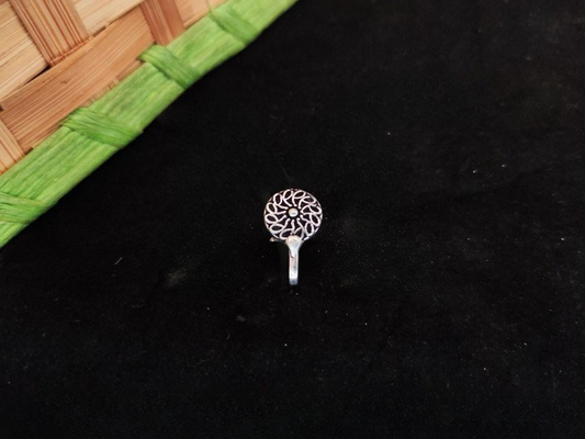 Designer Fancy Style Paty wear Oxidised Silver Nath / Nose pin