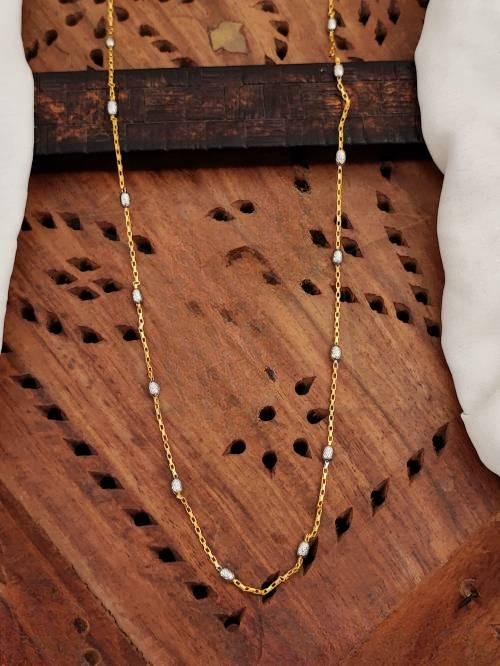 American Diamond Jewellery Designer AD CZ Full Stone Party Wear Chain