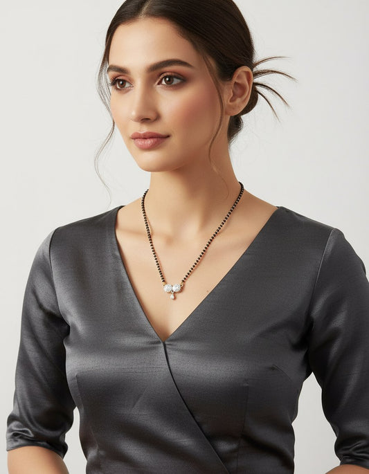 Dual Sparkle Drop Gold Mangalsutra