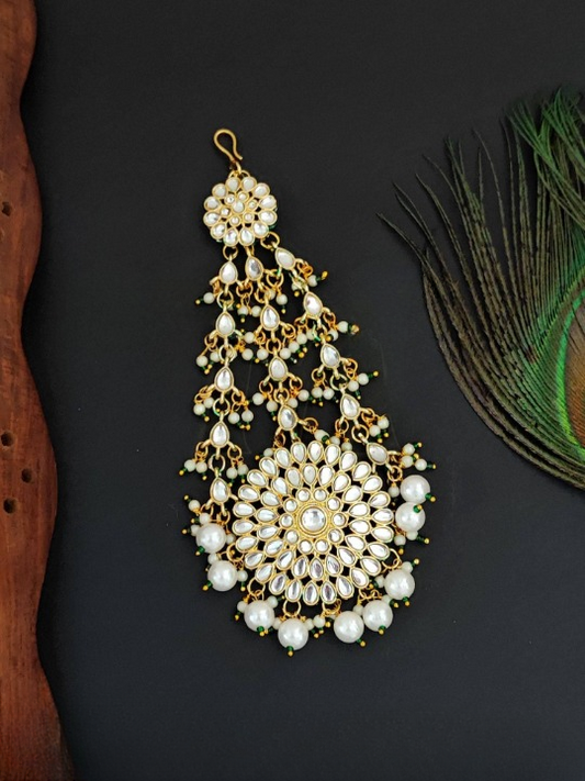 Antique Jewellery High Gold Polish Fancy Clustered Pearl Party Wear Hair Accessories