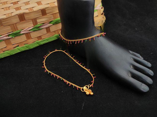 Designer Fancy Style Antique Design Party wear green ruby Payal