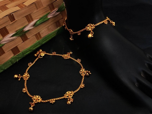 Antique High Gold Polish Designer Fancy Style golden Payal