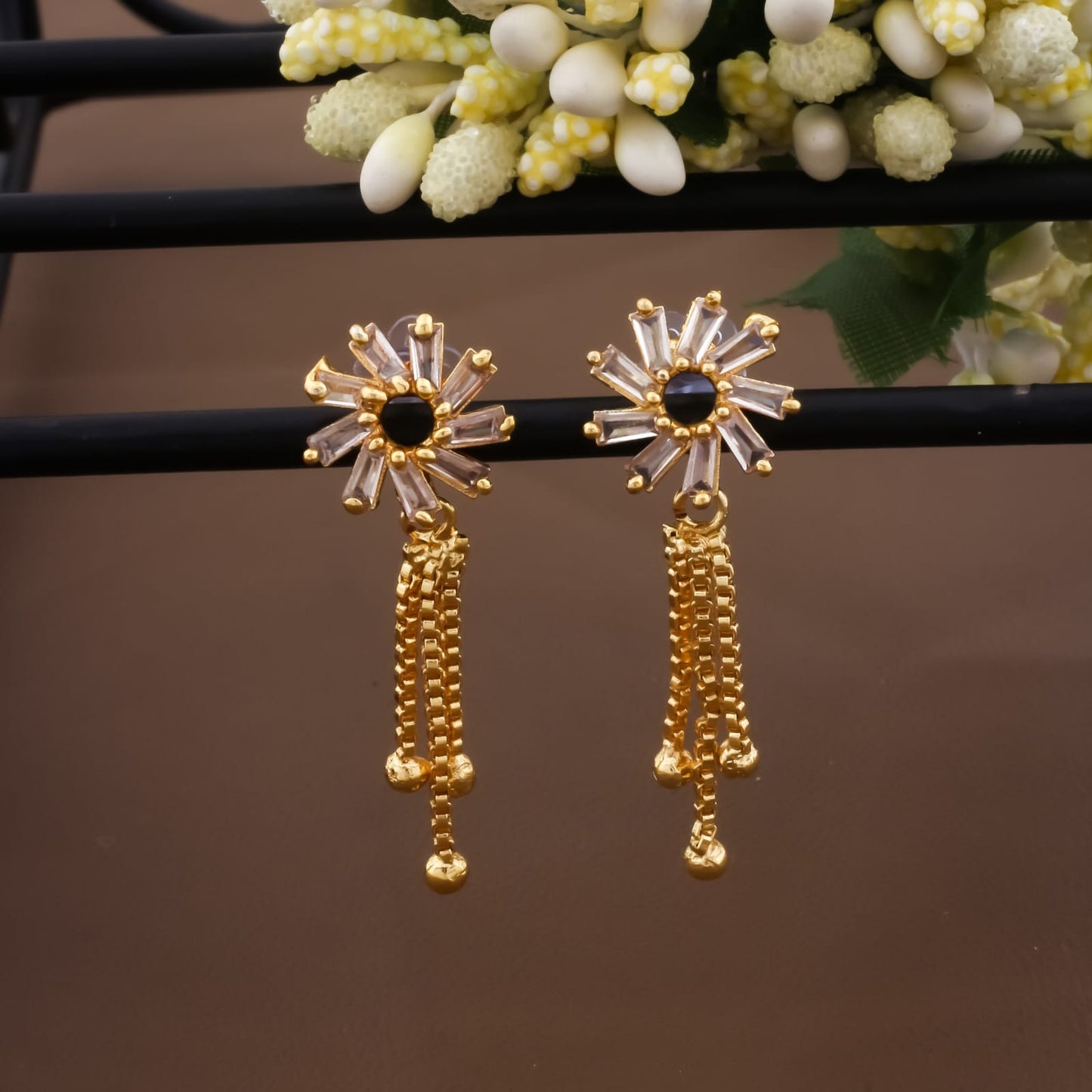 Long Fusion Oxidized Earrings with Floral and Peacock Motifs Green Multicolor Stones and Pearl Jhumka Drops