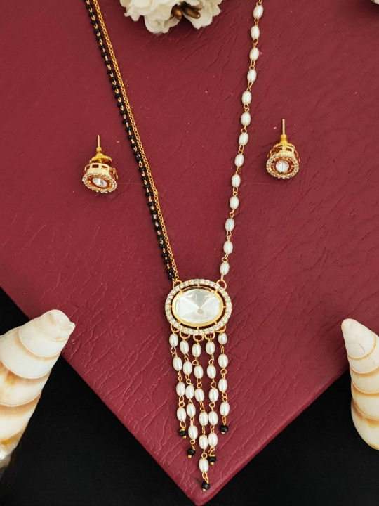 Kundan Jewellery High Gold Polish Full Stone Designer Kundan Pendant Set