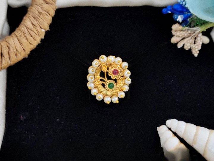 Antique Jewellery Beautiful Designer Antique Pressing Nath High Gold Polish