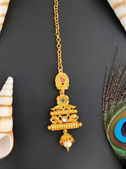 Antique Jewellery High Gold Polish Polish Party Ware Maang Tikka