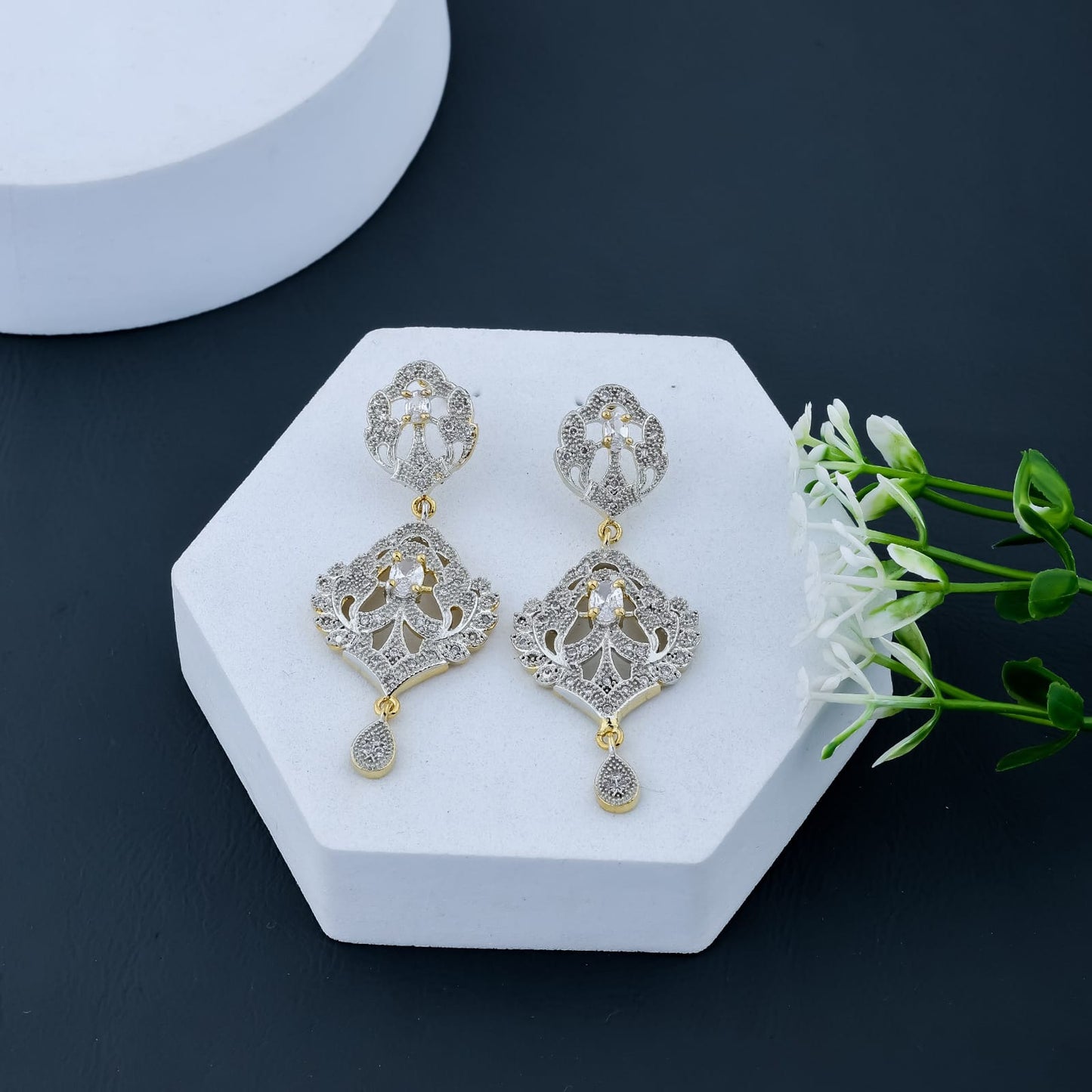 Silver Polish Beautiful Design Fashion Jhumka Earrings