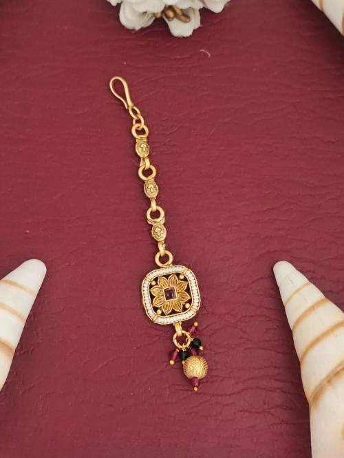 Antique Jewellery Fancy Rajwadi Polish Designer Antique Maang Tikka