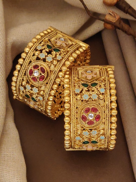 American Diamond Jewellery Rose Rodium Party Wear Bangles