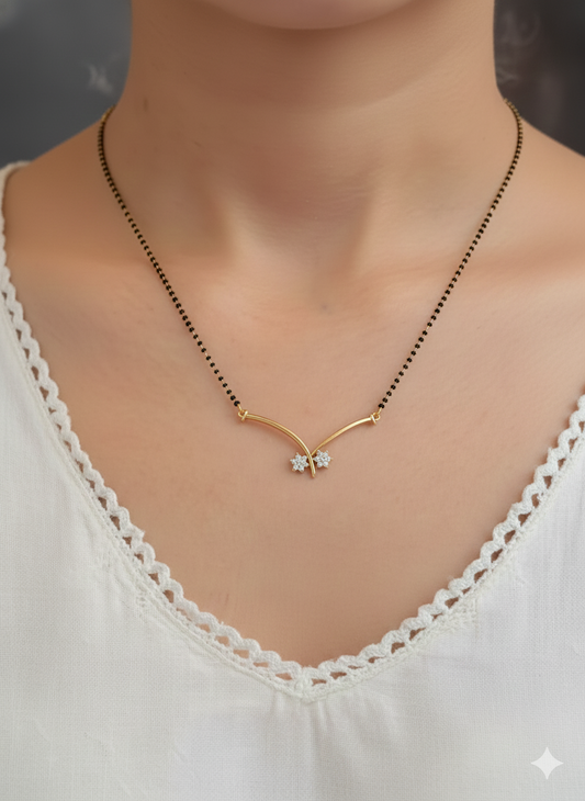 Golden Grace Floral Mangalsutra