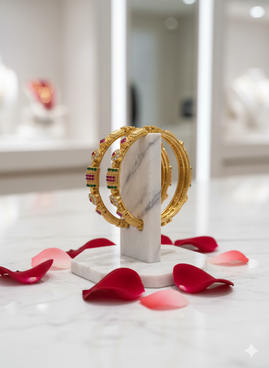 Heritage Stone Gold Bangles
