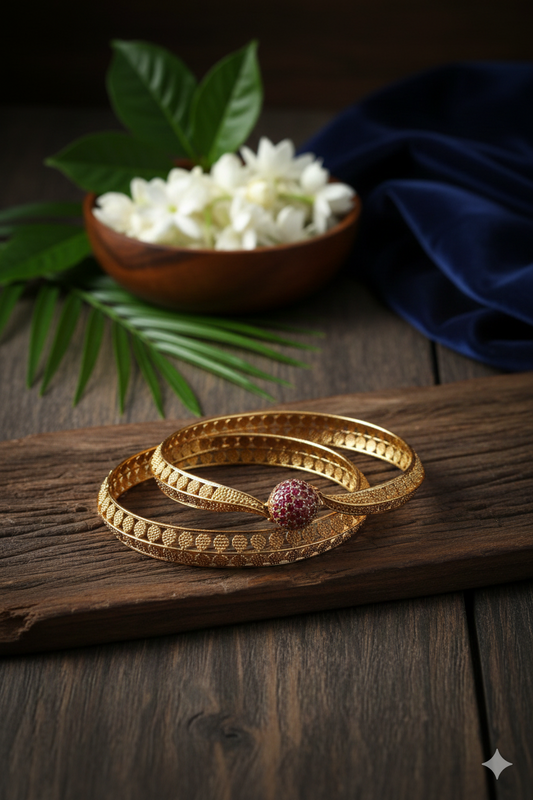 Luxury High Polish Gold Kada Bangle