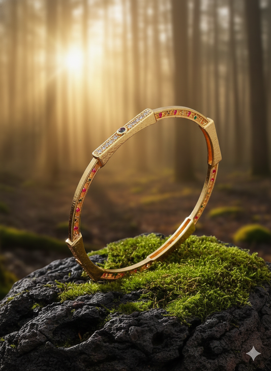 Navratna Linear Gold Bangles