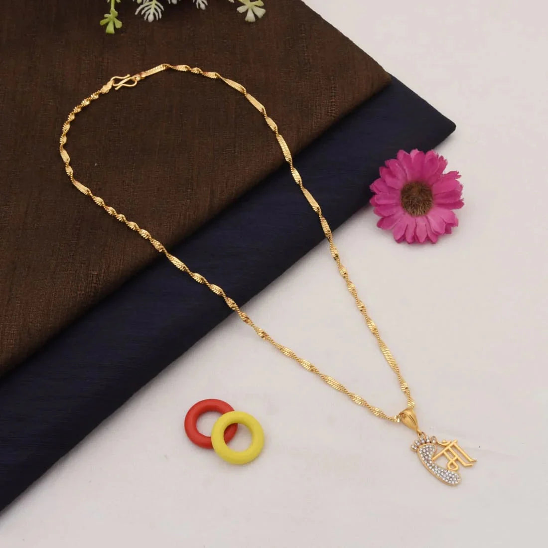 GOLD PLATED MAA ARTISANAL DESIGN CHAIN PENDANT COMBO FOR MEN