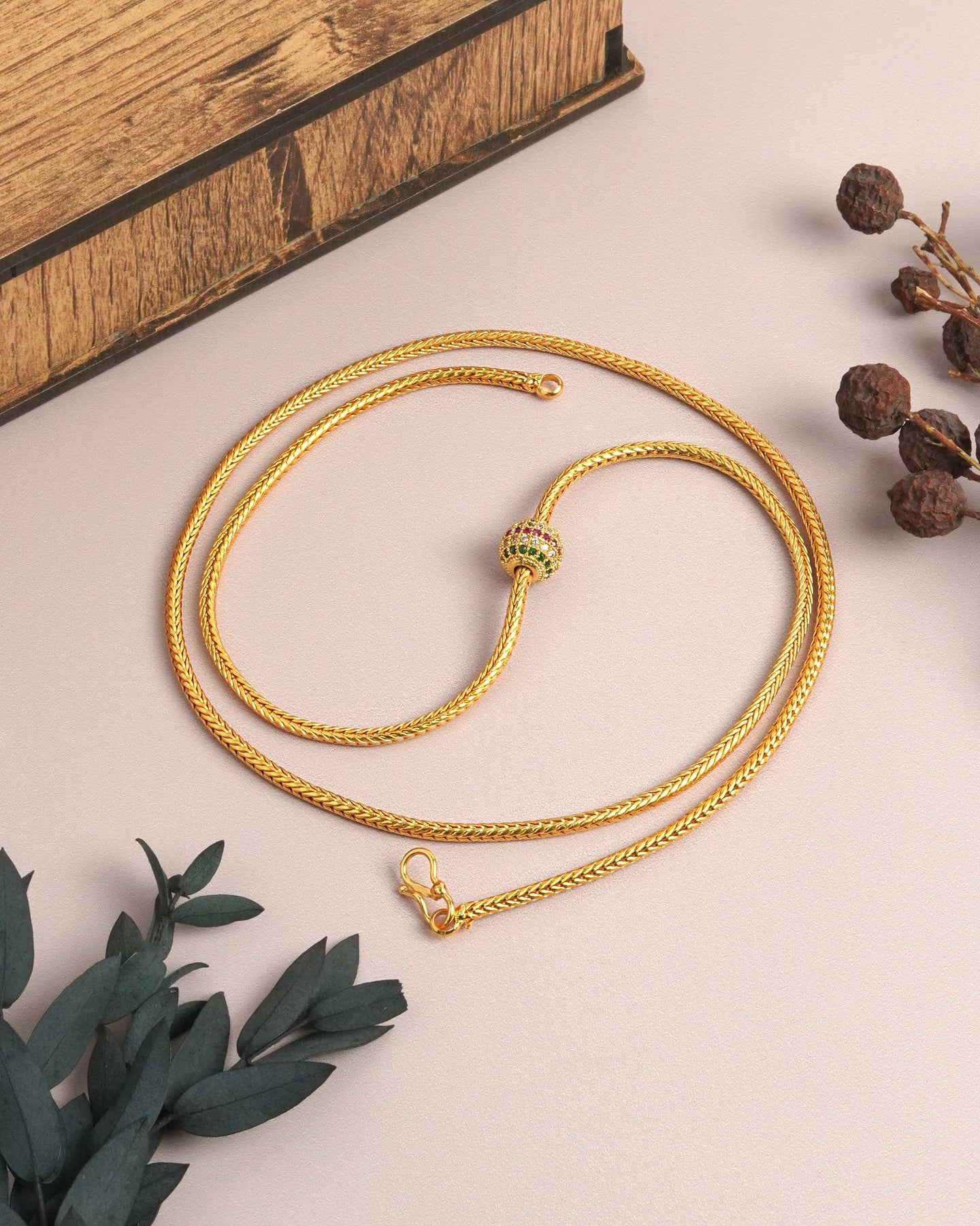 MULTI SINGLE STONE BALL MUGAPPU CHAIN