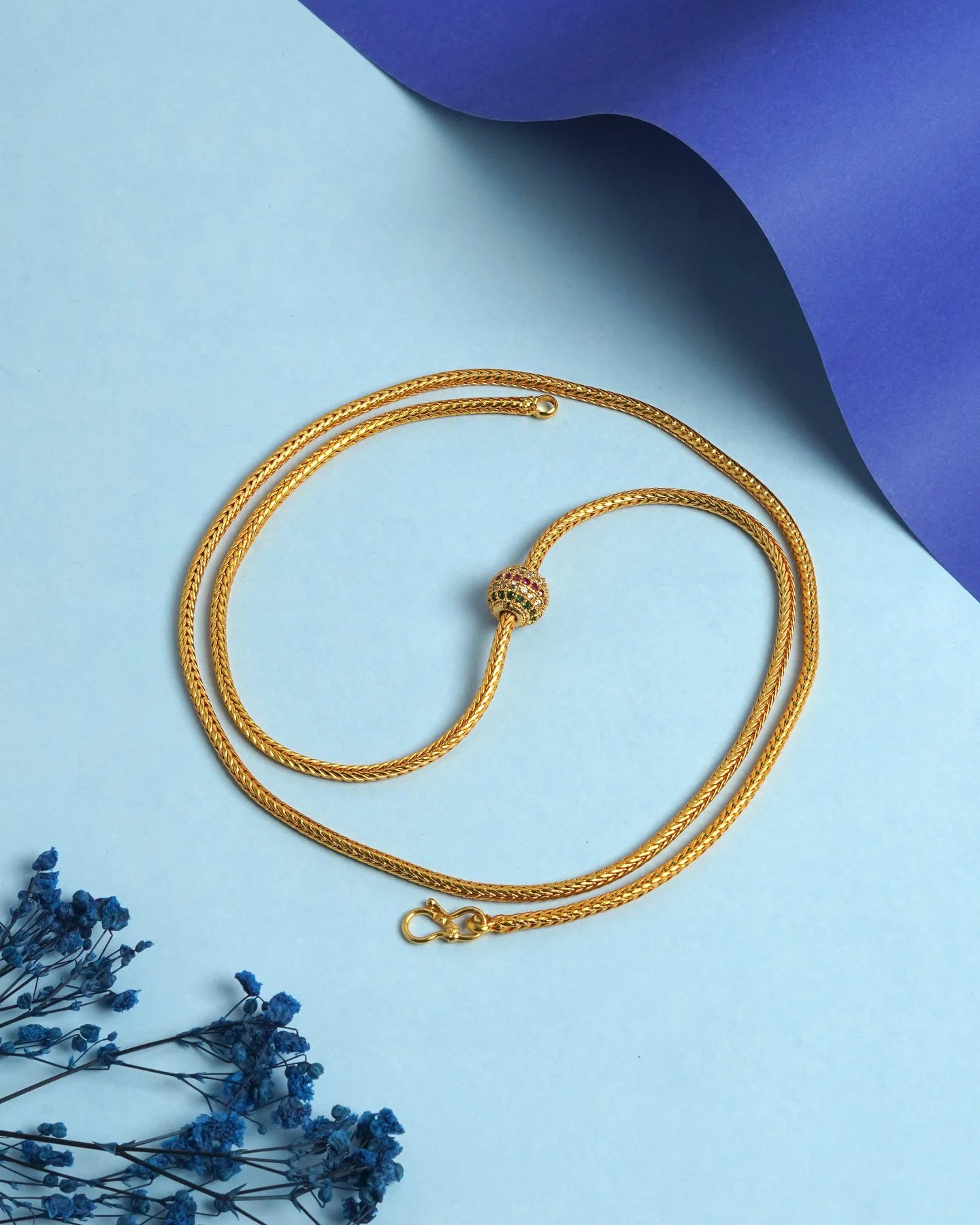 MULTI SINGLE STONE BALL MUGAPPU CHAIN