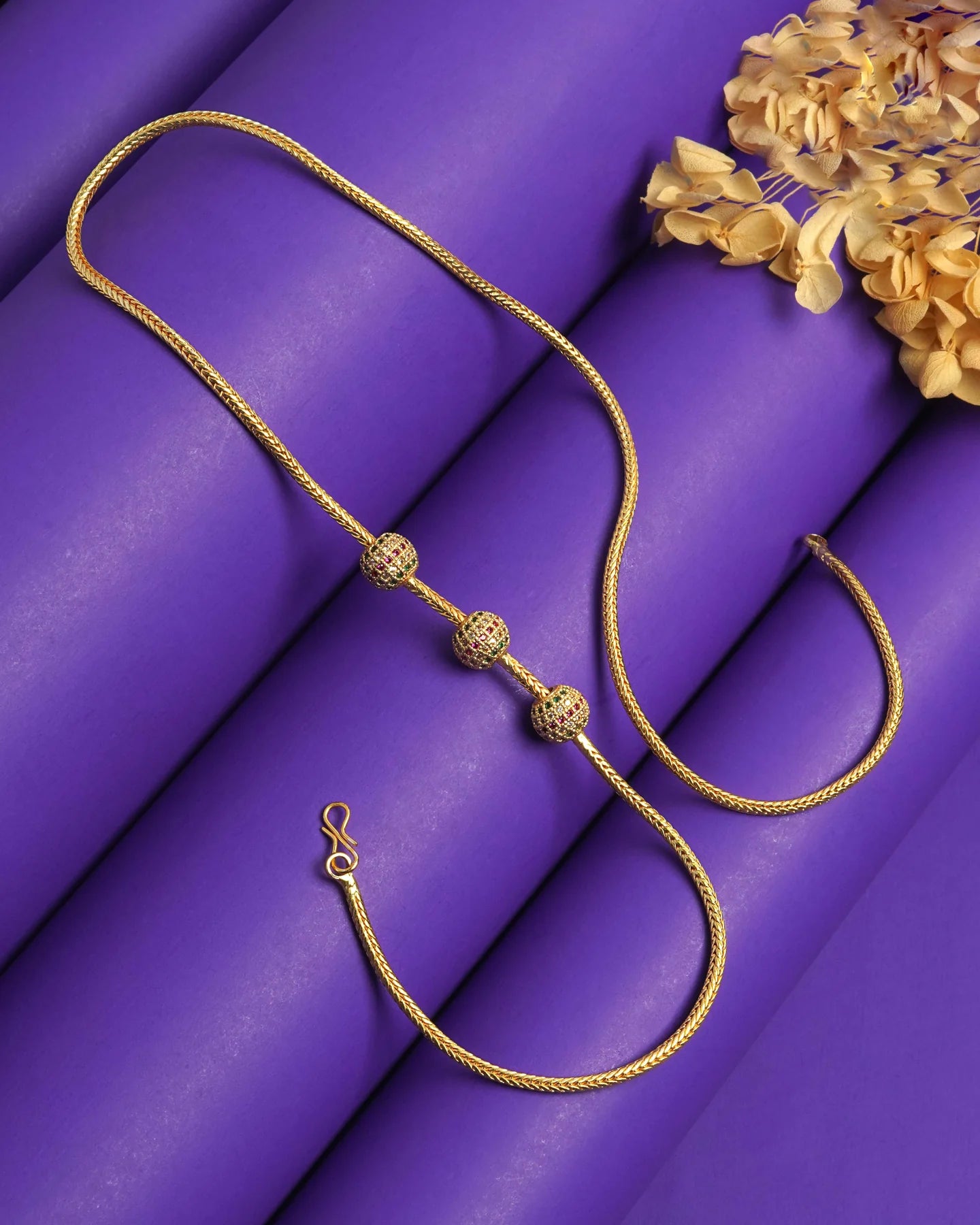 MULTI STONE BALL MUGAPPU CHAIN WITH PREMIUM QUALITY