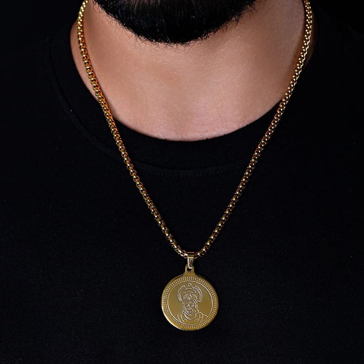 HANUMAN GOLD PLATED PENDANT CHAIN FOR MEN (24 INCH)