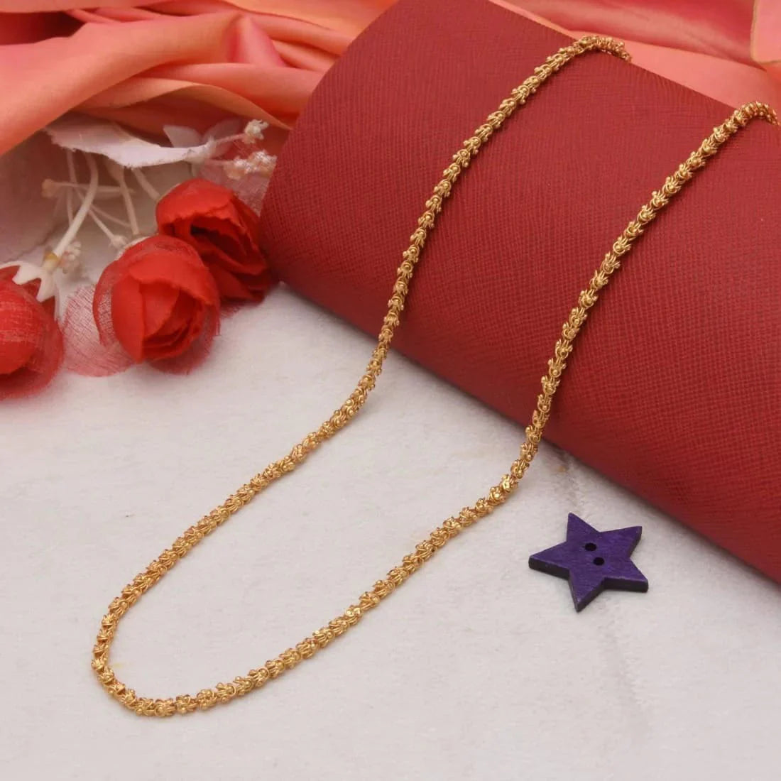 RAJWADI GORGEOUS DESIGN GOLD PLATED CHAIN FOR MEN