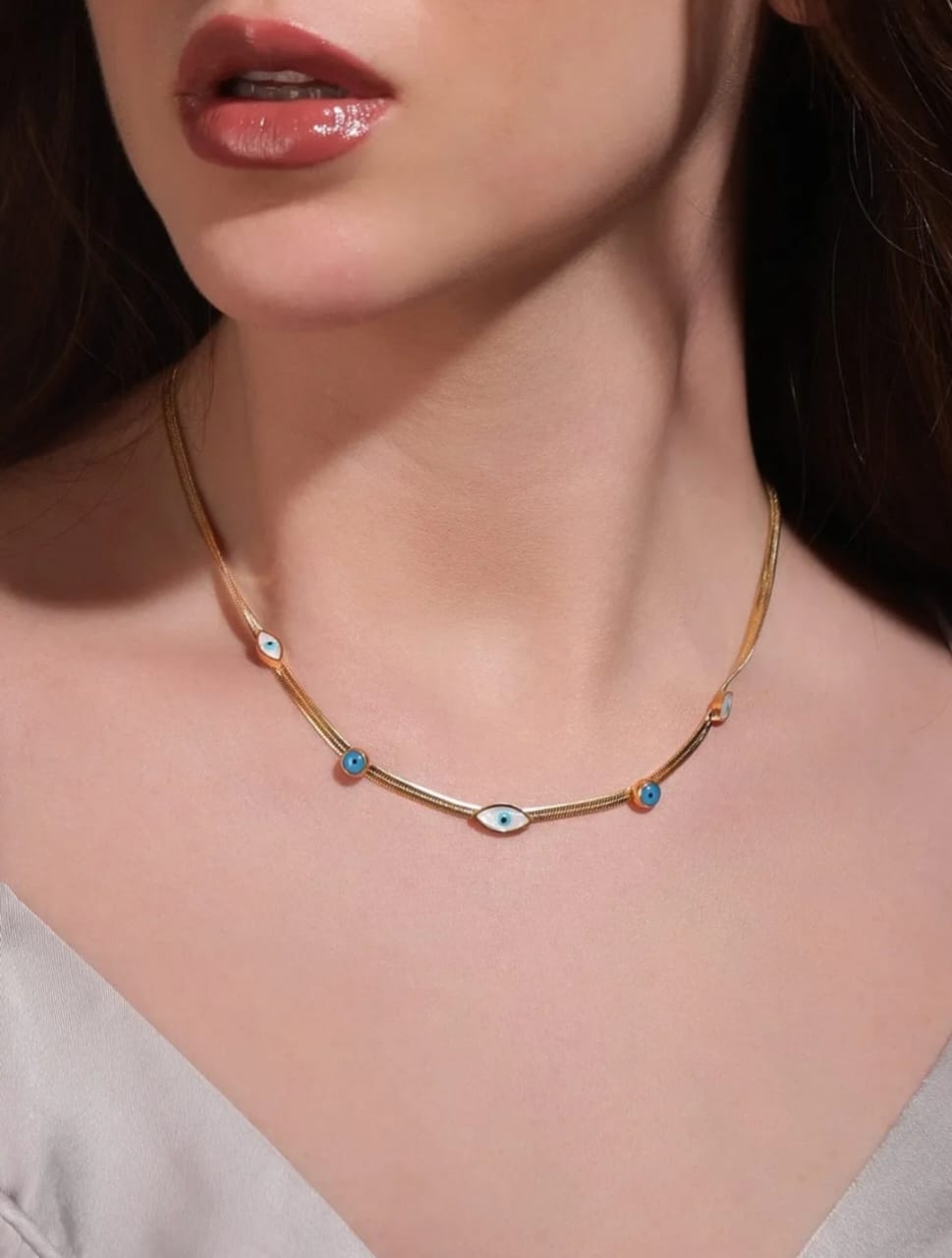 ROSE GOLD PLATED EYES PANDLE CHAIN FOR WOMEN AND GIRLS