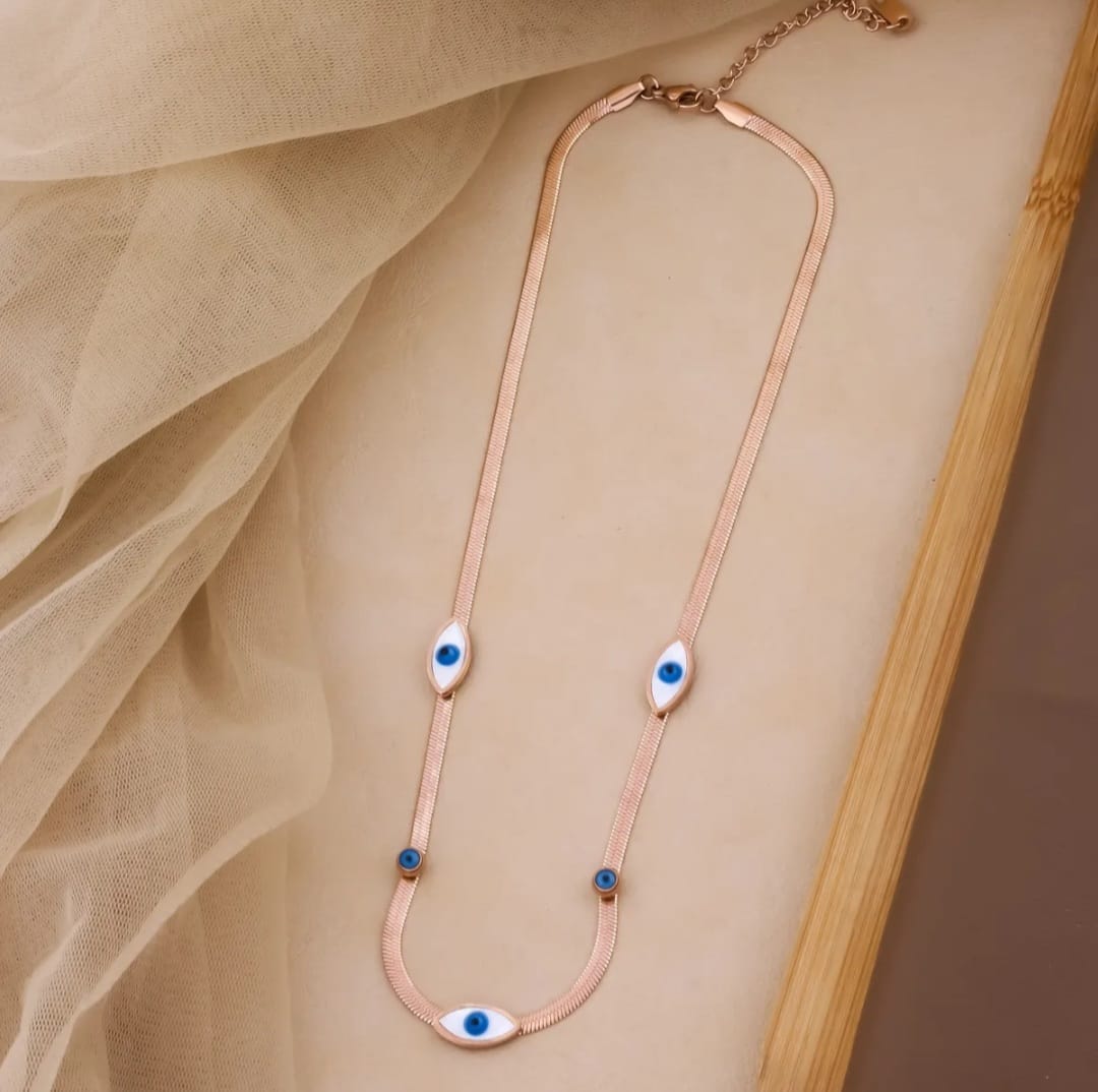 ROSE GOLD PLATED EYES PANDLE CHAIN FOR WOMEN AND GIRLS
