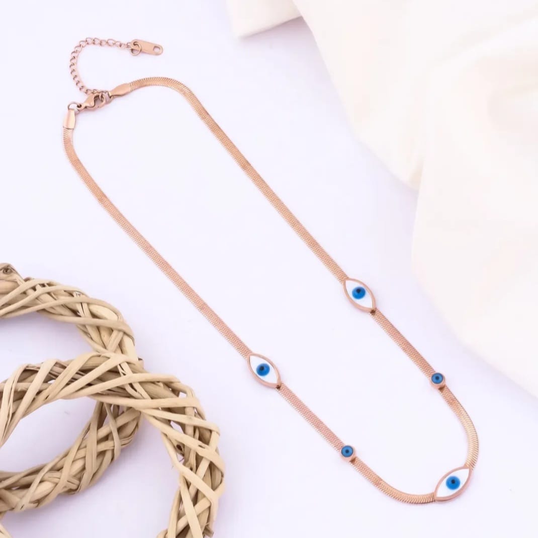 ROSE GOLD PLATED EYES PANDLE CHAIN FOR WOMEN AND GIRLS