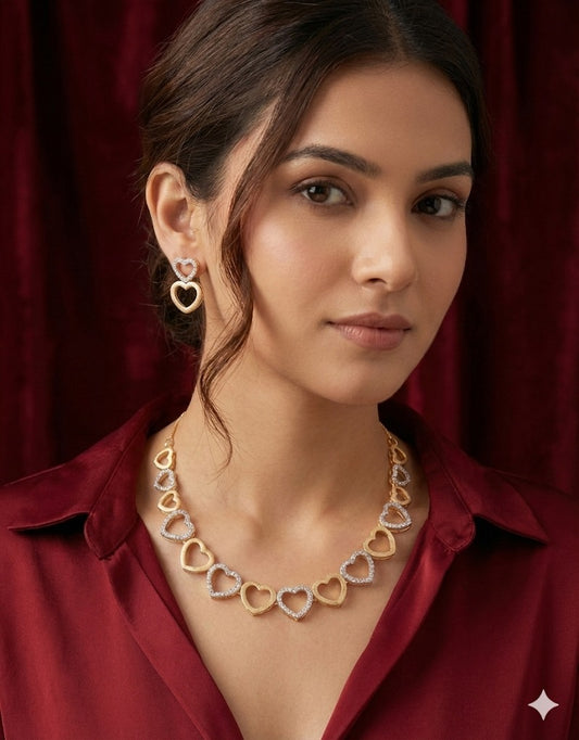 Golden Heart Elegance Necklace Set