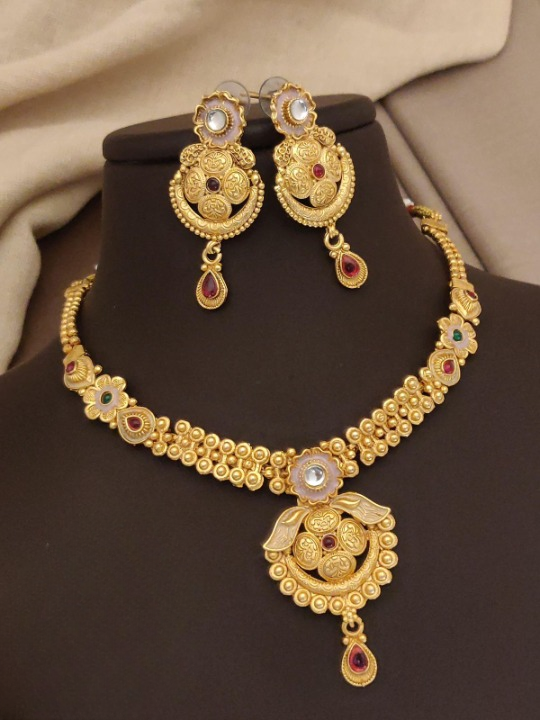 Rajwadi Fancy Style Necklace Set