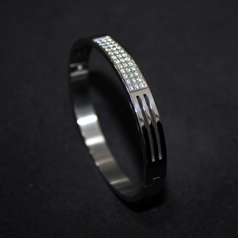 PREMIUM DIAMOND SILVER MEN'S BRACELET