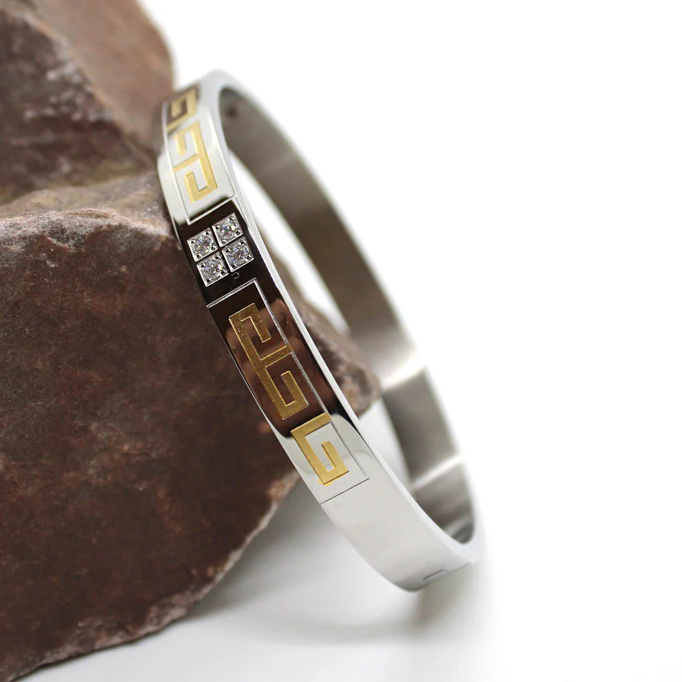 GREAT WALL SILVER & GOLD MEN'S BRACELET