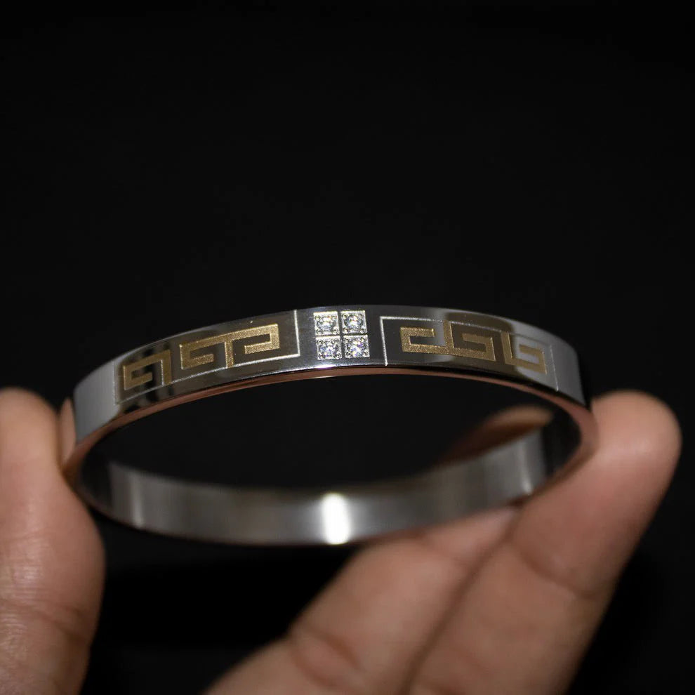 GREAT WALL SILVER & GOLD MEN'S BRACELET