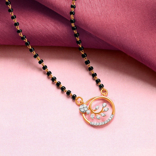 Elegant Floral Diamond Mangalsutra