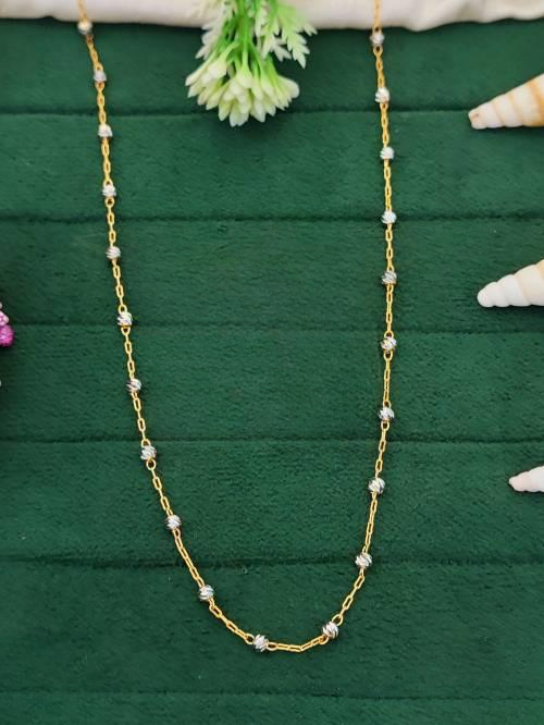 CZ Stone Two Tone Polish Designer Party Wear Chain