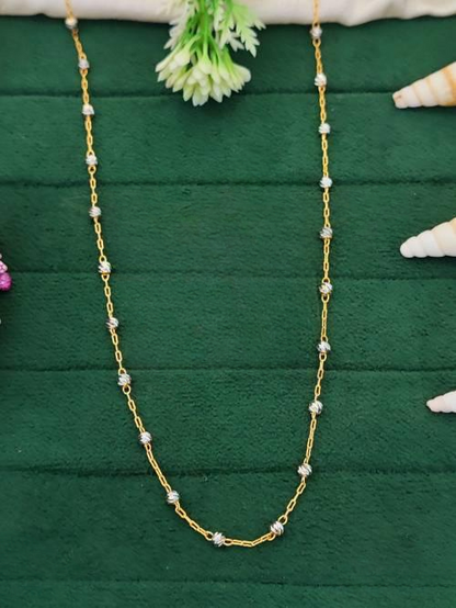 CZ Stone Two Tone Polish Designer Party Wear Chain