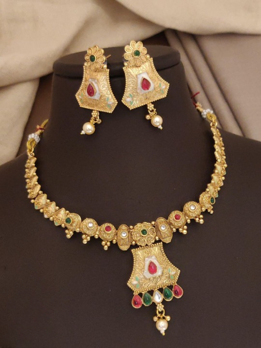 Clustered Pearl Designer Fancy Design Party wear  Necklace Set