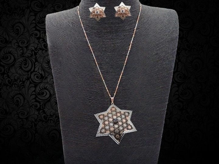 Flower Star Shape Delicate Pendant Set