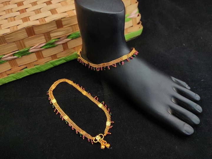 Beautiful Fancy Style High Gold Polish Ruby Antique Payal