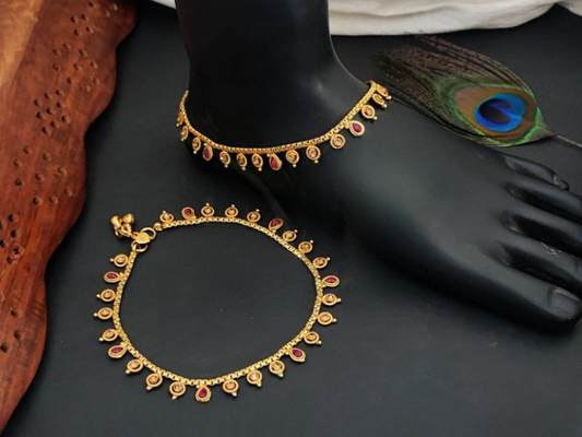Antique High Gold Polish Fancy Full Stone Payal