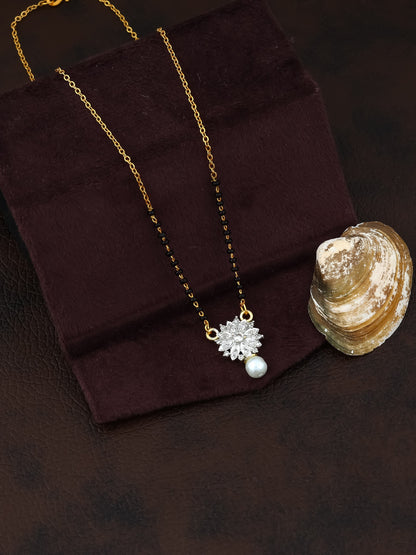 Elegant Floral Pearl Drop Mangalsutra