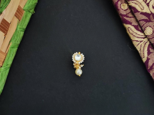 High Gold Polish Designer Fancy Style Kundan Nath