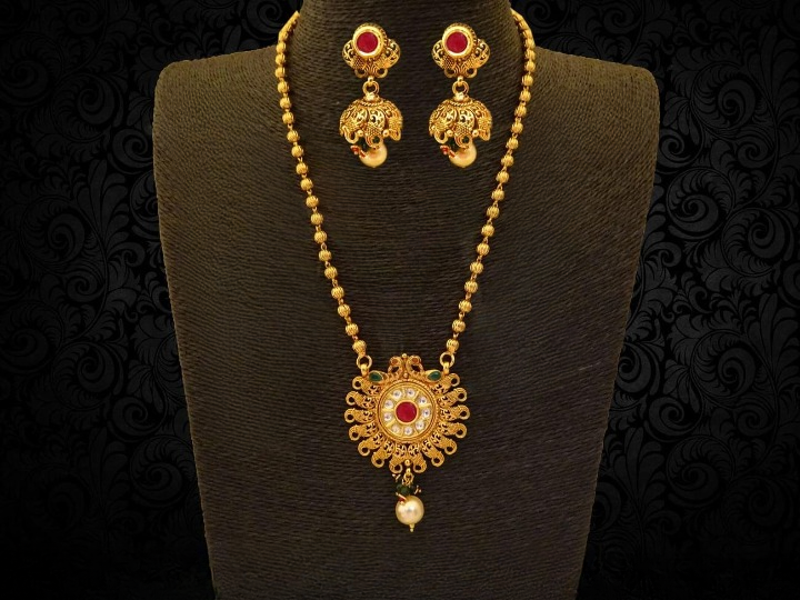 Multi Elephant Face Long Pendant Set