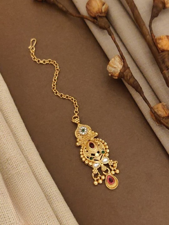 Antique Jewellery Beautiful High Gold Polish Maang Tikka