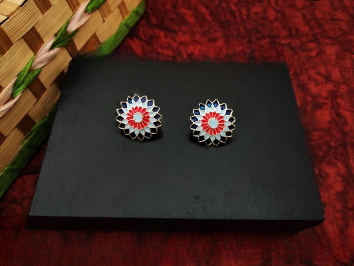 Beautiful Meenakari High Gold Polish Designer Fancy Style Party wear Earring / Studs / Tops