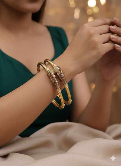 Regal Twin Dome Heritage Gold Bangles