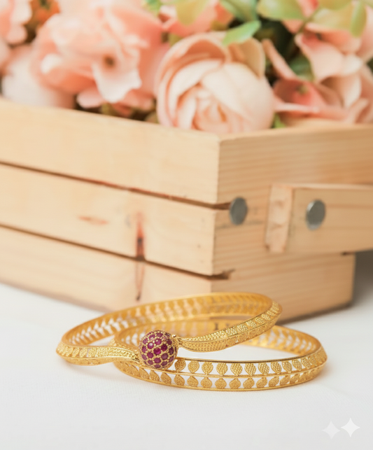 Luxury High Polish Gold Kada Bangle