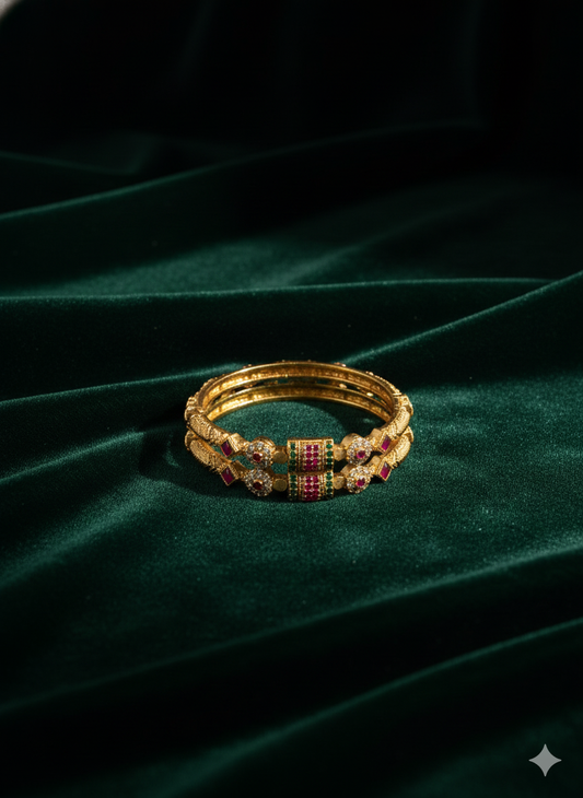 Heritage Stone Gold Bangles