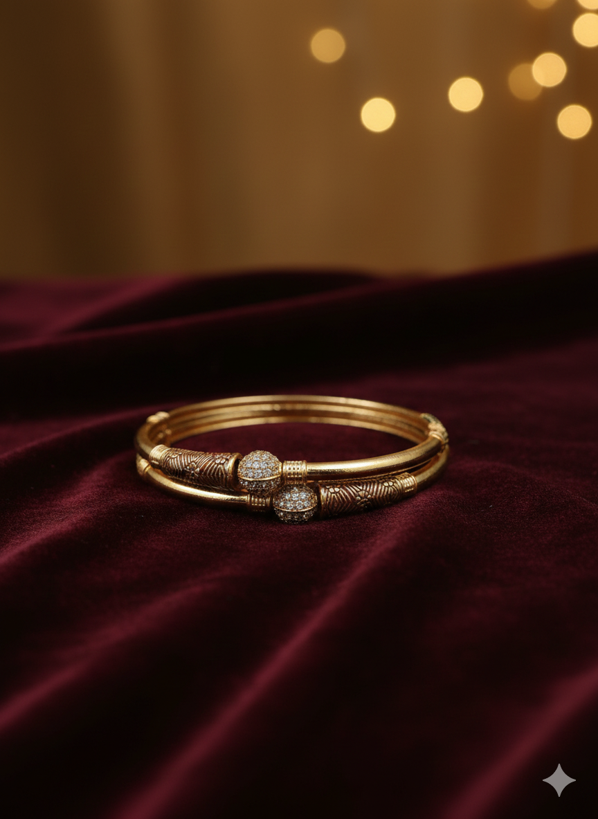 Regal Twin Dome Heritage Gold Bangles