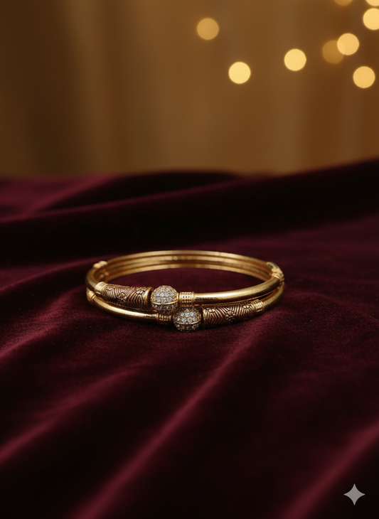 Regal Twin Dome Heritage Gold Bangles